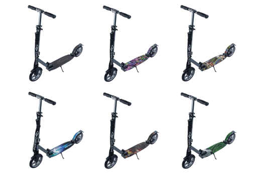 Fully Scooter PU-Wheel 200mm Cityroller Erwachsene Anthrazit ABEC7 Radlager