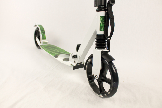 Fully Flash Scooter 200mm LED Leuchträder Cityroller Erwachsene weiß ABEC7 Radlager