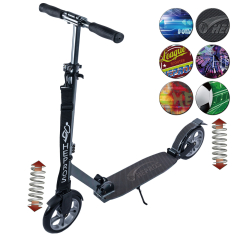 Fully Scooter PU-Wheel 200mm Cityroller Erwachsene Anthrazit ABEC7 Radlager